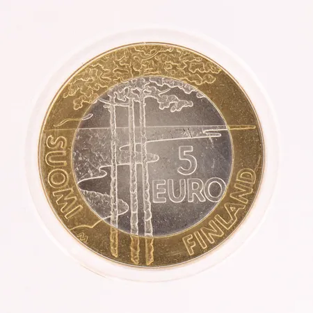 Juhlaraha, MM 2003, nimellisarvo 5 euroa, CuNi / alumiinipronssi