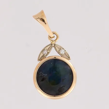 Kiviriipus timanteilla 2xn.0.005ct, korkeus 23mm, 585br,  Paino: 1,1 g