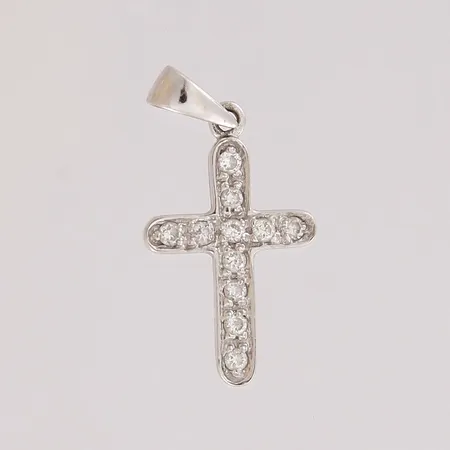Timanttiristiriipus 11xn.0.01ct, korkeus 22mm, 585 valkokulta,  Paino: 0,9 g