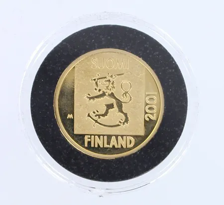 Kultaraha, Kultamarkka 2001, 750, rasia Paino: 8,6 g