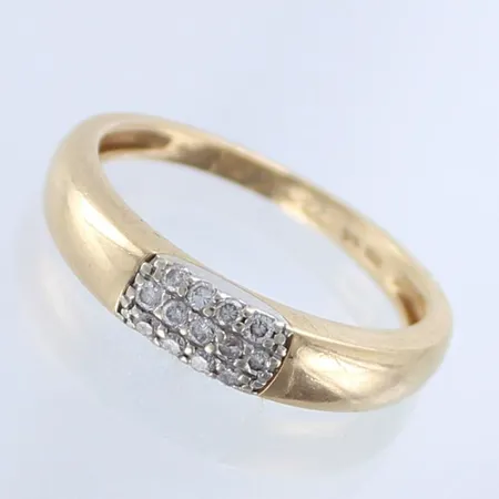 Timanttisormus 13xn.0.005ct, kaiverrettu,  koko 17, 585,  Paino: 2,4 g
