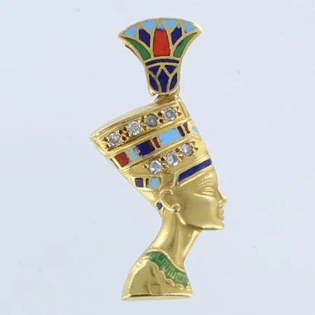 Emaloituriipus timanteilla 7xn.0.005-0.01ct, korkeus 34mm, leimaamaton 750br,  Paino: 4,9 g