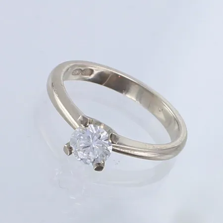 Timanttisormus 1xn.0.51ct, koko 16½, 585 valkokulta,  Paino: 3,4 g