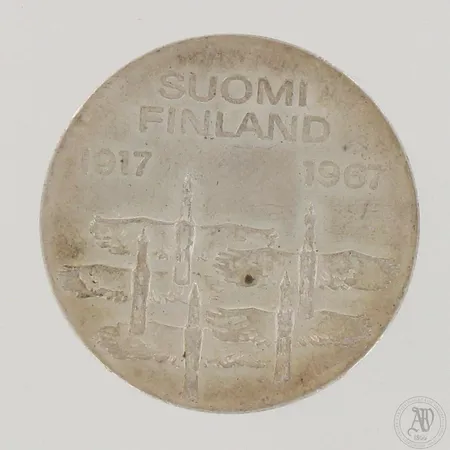 Juhlaraha, Suomi Finland 1917-1967, nimellisarvo 10mk, 900,  Paino: 24 g