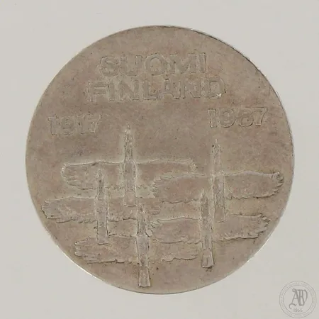 Juhlaraha, Suomi Finland 1917-1967, nimellisarvo 10mk, 900,  Paino: 24,1 g