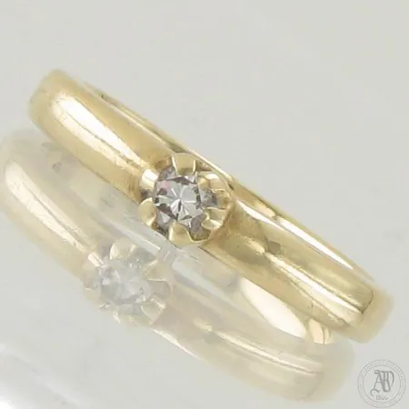 Timanttisormus 1xn.0.09ct, koko 16¾, 585,  Paino: 3,3 g