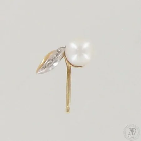 Viallinen helmikorvakoru timantilla 1xn.0.005ct, 585br,  Paino: 0,5 g