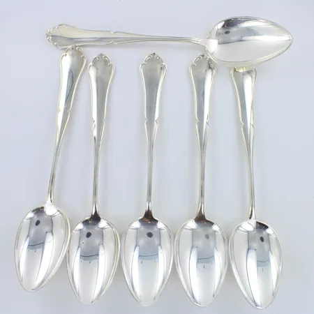 Kuusi ruokalusikkaa, chippendale, pituus 170mm, 830, Paino: 222,2 g