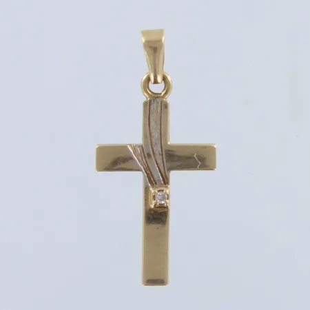 Risti-riipus timantilla 1xn.005ct, korkeus 25mm, 585,  Paino: 0,7 g