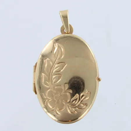 Kuvioitu medaljonki, korkeus 32mm, 585br,  Paino: 3,4 g