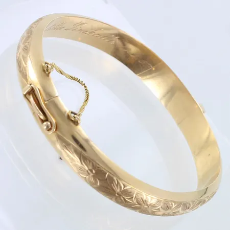 Kuvioitu rannerengas, kaiverrettu, Ø57,5mm, 585,  Paino: 12,7 g