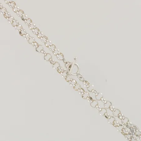Papukaulaketju, pituus 63cm ja leveys 6mm, 925,  Paino: 42,5 g