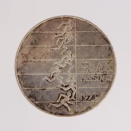 Juhlaraha, EMX Helsinki 1971, nimellisarvo 10mk, 500, Paino: 24,2 g