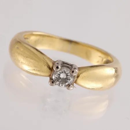 Timanttisormus 1xn.0.14ct, koko 15½, 750,  Paino: 4,3 g