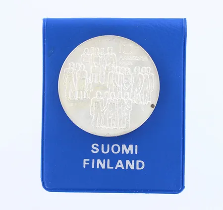 Juhlaraha, Itsenäinen Suomi 60 vuotta, nimellisarvo 10mk, 1917-1977, 500,  Paino: 21,8 g