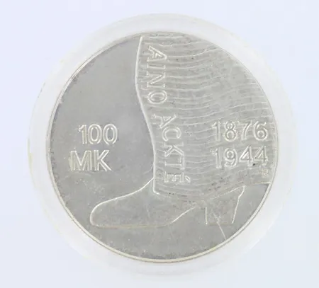 Juhlaraha, Aino Ackté ja Ooppera 2001, nimellisarvo 100mk, 925 Paino: 32,1 g