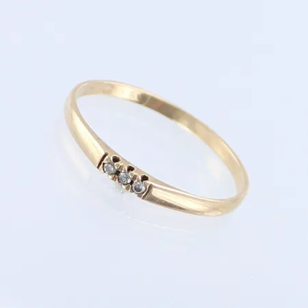 Timanttisormus 3xn.0.005ct, koko 17½, 585,  Paino: 1 g