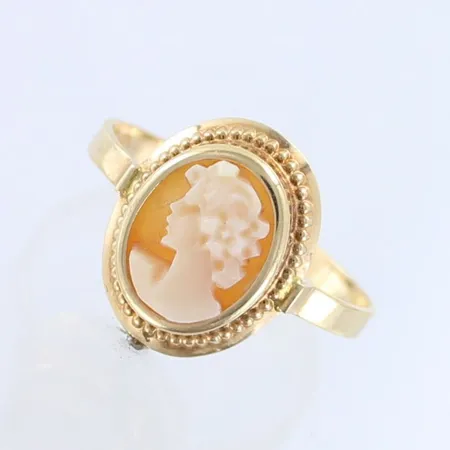 Camee-sormus, koko 16½, 585br,  Paino: 1,2 g