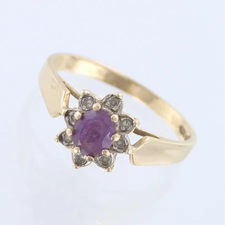 Kivisormus timanteilla 8xn.0.005ct, koko 17, 585br,  Paino: 2,1 g