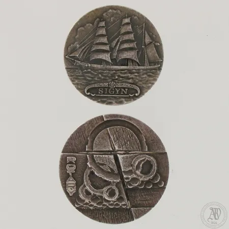 Kaksi mitalia Sigyn 0054/5000ja Rotary no 0251, valmistaja Tillander 925,  Paino: 162,8 g