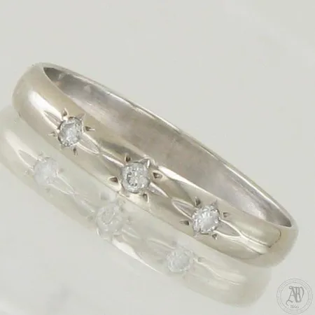 Timanttisormus 3xn.0.01ct, koko 17, 585 valkokulta,  Paino: 1,4 g