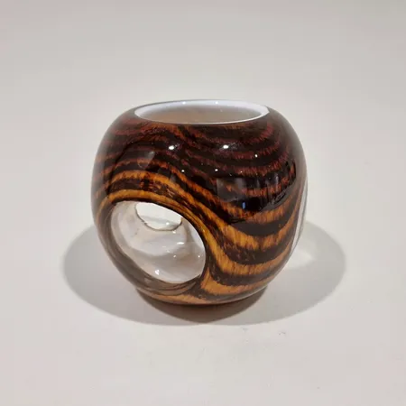 Kynttilätuikku/vaasi, Murano, korkeus 120mm,  Ø 135mm, pohjassa käytön jälkiä