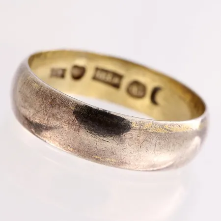Sileä sormus, koko 19½, vuodelta 1906, 925,  Paino: 3,6 g