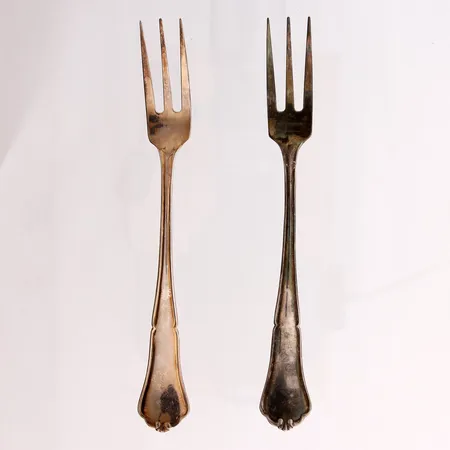 Kaksi otinhaarukkaa, Chippendale, pituus 115mm, 925,  Paino: 20,5 g
