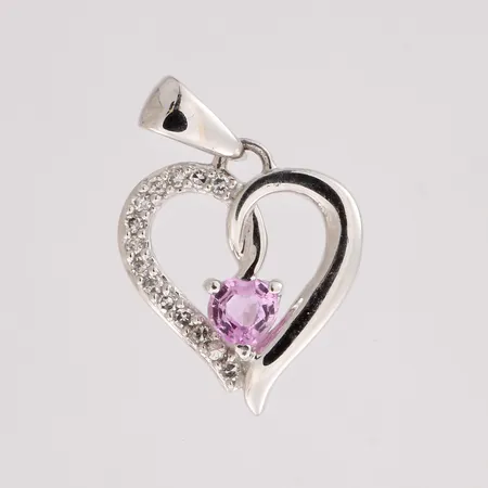 Kiviriipus timanteilla 14xn.0.005ct, kivessä lohkeama, riipuksen korkeus 15mm, 585br valokulta,  Paino: 0,8 g