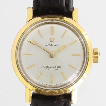 Teräsrannekello Omega Seamaster De Villé, mekaaninen, käytön jälkiä, ranneke kulunut, rungon Ø20,5mm, rannekkeen pituus 130-175mm, ranneke ei alkuperäinen.