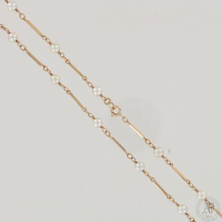 Helmikaulaketju, pituus 47,5cm ja helmen Ø 5mm, 585br,  Paino: 9,4 g