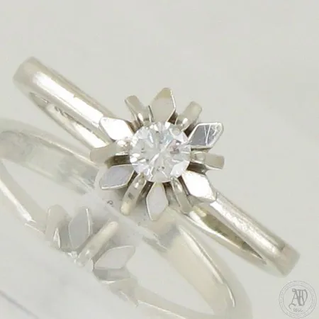 Timanttisormus 1xn.0.15ct, koko 17, 750 valkokulta,  Paino: 3,4 g