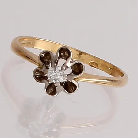 Timanttisormus 1xn.0.05ct, koko 17, 585,  Paino: 1,9 g