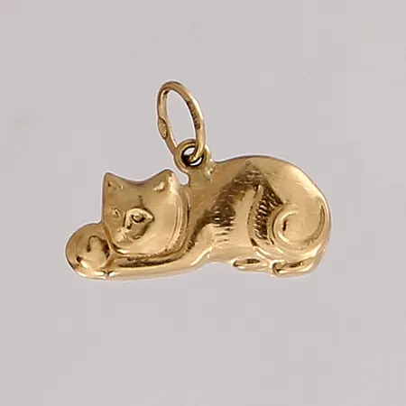 Kissa riipus, korkeus 12mm, 585,  Paino: 0,5 g