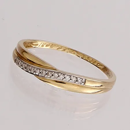 Timanttisormus 13xn.0.005ct, kaiverrettu, koko 18, 585, Paino: 1,4 g