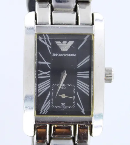 Teräsrannekello Emporio Armani AR0157, taulun mitat 25x39mm, rannekkeen pituus 170mm, 4 lisäpalaa, Quartz: paristo loppunut, 