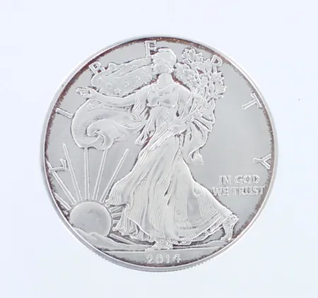 Hopeadollari, "American Silver Eagle", 2014, 999,  Paino: 31,1 g