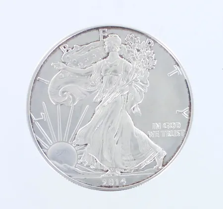 Hopeadollari, "American Silver Eagle", 2014, 999,  Paino: 31,1 g