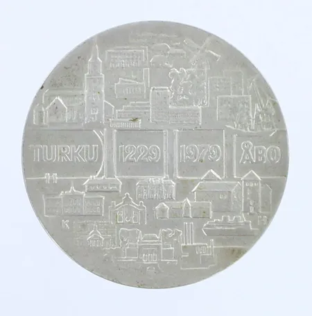 Juhlaraha, Turku 1229-1979, nimellisarvo 25mk, 500,  Paino: 26,4 g