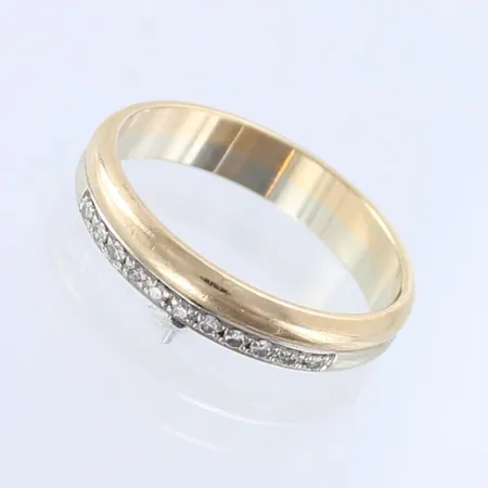 Timanttisormus 11xn.0.01ct, koko 18, 585 kelta- ja valkokulta,  Paino: 3,2 g