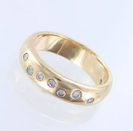 Timanttisormus 7xn.0.02-0.03ct, koko 15¾, 585,  Paino: 5,1 g