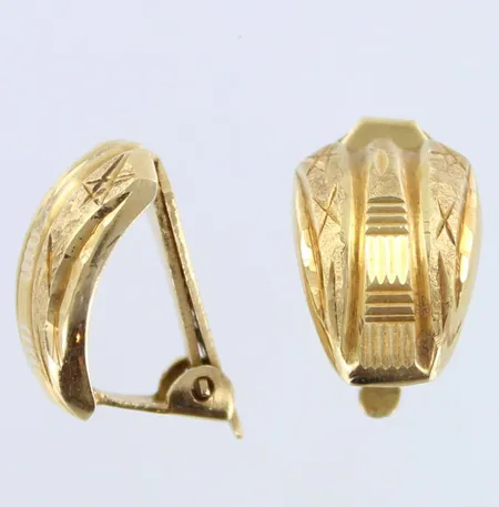 Kuvioidut korvakorut, korkeus 14mm, vanha mekanismi, 585,  Paino: 4 g