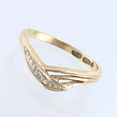 Timanttisormus 1xn.0.005ct, koko 15¼, 585,  Paino: 1,4 g