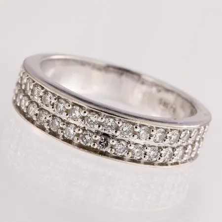 Timanttisormus 34xn.0.02ct, koko 16¾, 585 valkokulta, Paino: 4,5 g
