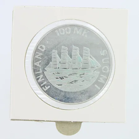 Juhlaraha, Åland 1921-1991, nimellisarvo 100mk, 925,   Paino: 24 g