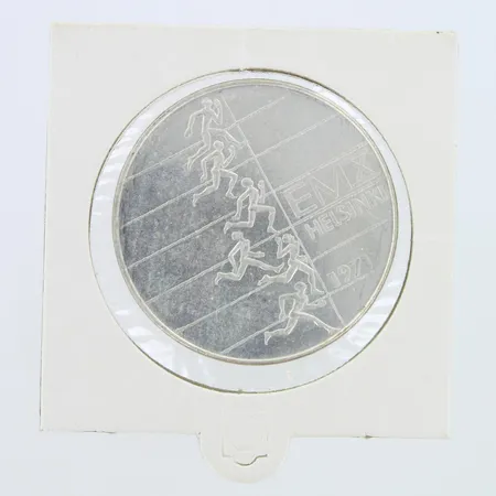 Juhlaraha, EMX Helsinki 1971, nimellisarvo 10mk, 500,   Paino: 24,2 g