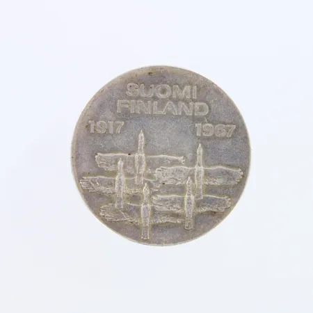 Juhlaraha, Suomen itsenäisyyden kunniaksi 1917-1967, nimellisarvo 10mk, 900,   Paino: 24 g