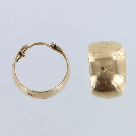 Kuvioidut korvakorut, korkeus 17mm, 585,  Paino: 4,2 g