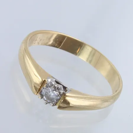 Timanttisormus 1xn.0.14ct, koko 17½, 585,  Paino: 2,8 g