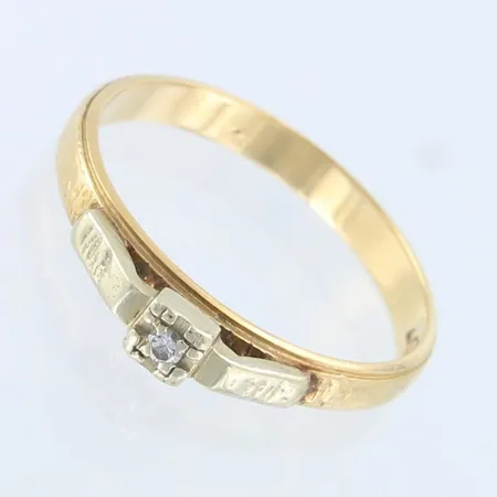 Timanttisormus 1xn.0.005ct, koko 16½, 750,  Paino: 2,3 g